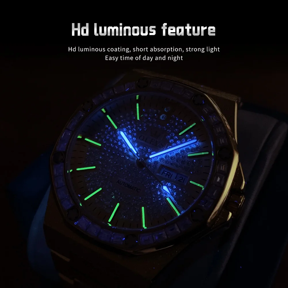 OLEVS 9803 exclusive Stainless steel band water resist Calendar bling Leisure watch new style shenzhen gents quartz watch