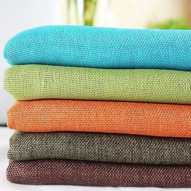 bonded 100% polyester burlap sofa fabric polyester faux linen fabric for pillow cover