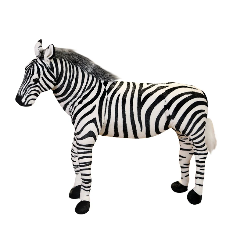 Jumbo Simulated  Stuffed Animal Toys Ride On Toy Realistic Zebra Kid Toys Peluche Soft  Home Decoration Mascot Promotion Gift