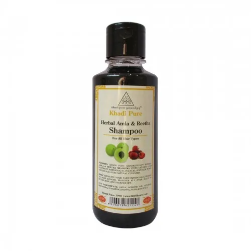 Шампунь KHADI PURE HERBAL AMLA & REETHA 210 мл травяной шампунь amla для поврежденных волос Reetha