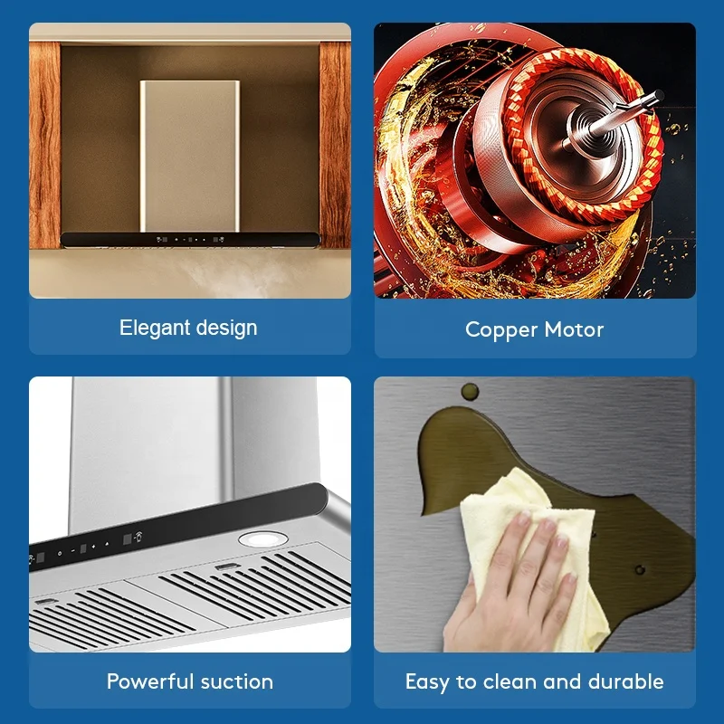 The Sensor Touch kitchen hood With Gesture Control Patented SS Mesh Filter Kitchen Range Hood