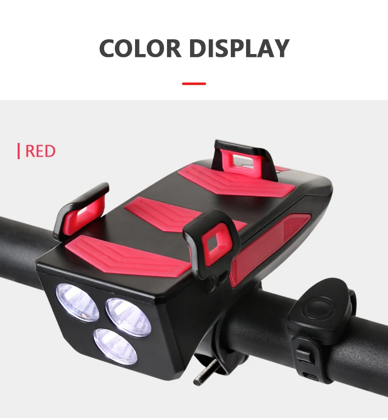 2000AH and 4000AH battery capacity USB mobile phone holder power bank bicycle bike front LED lamp light