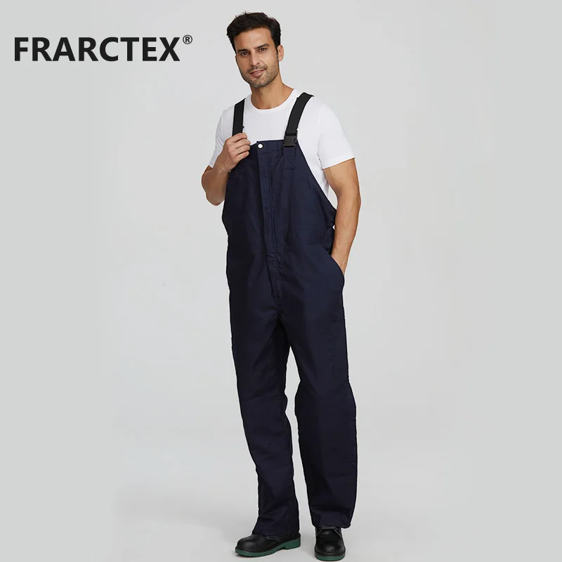 FRARCTEX Mens Fire Resistant Insulated Welding Bib Cargo Pants Safety Overall Workwear With Side Pockets