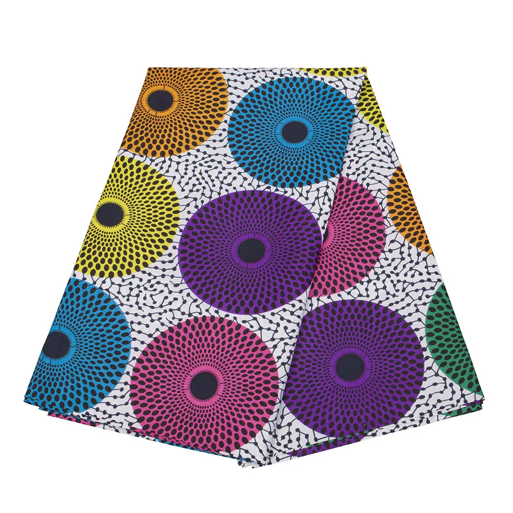 African Imitation Batik Wax Cloth African Geometric Pattern Double-Sided Printed Fabric African Fashion Clothing Fabric In Stock