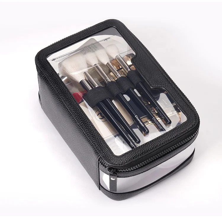 transparent make up bag clear PVC cosmetic pouch makeup brush organizer