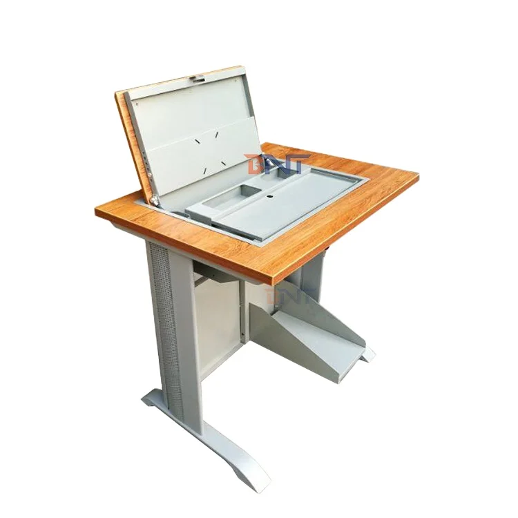 19-22 inch office desk pop up flip computer monitor safety desk