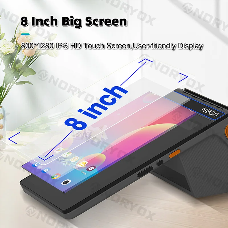 Bus Station Android 12 Mobile Handheld Pos Machine Terminal With 80mm Thermal Printer Point Of Sale Android 12 Pos System
