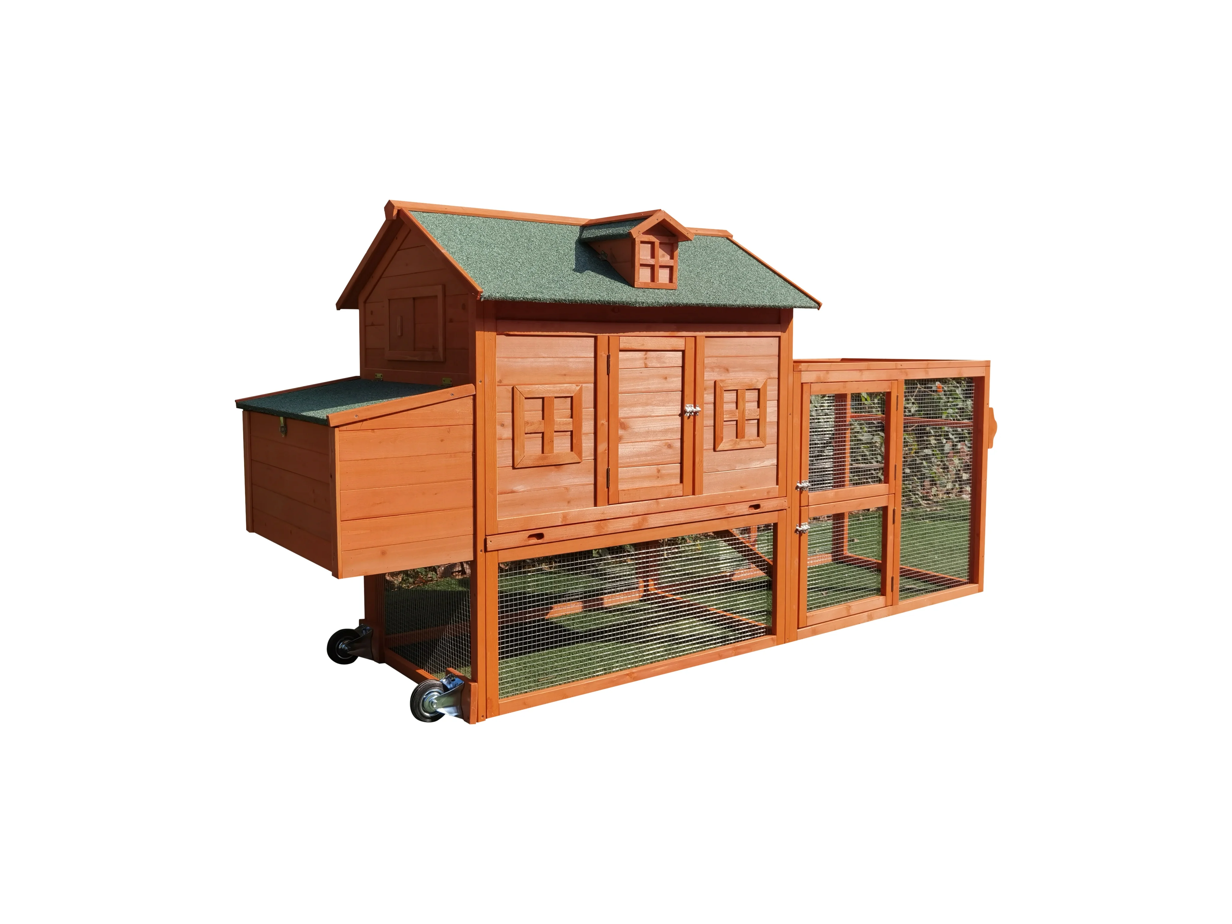 wooden chicken coop with wheels