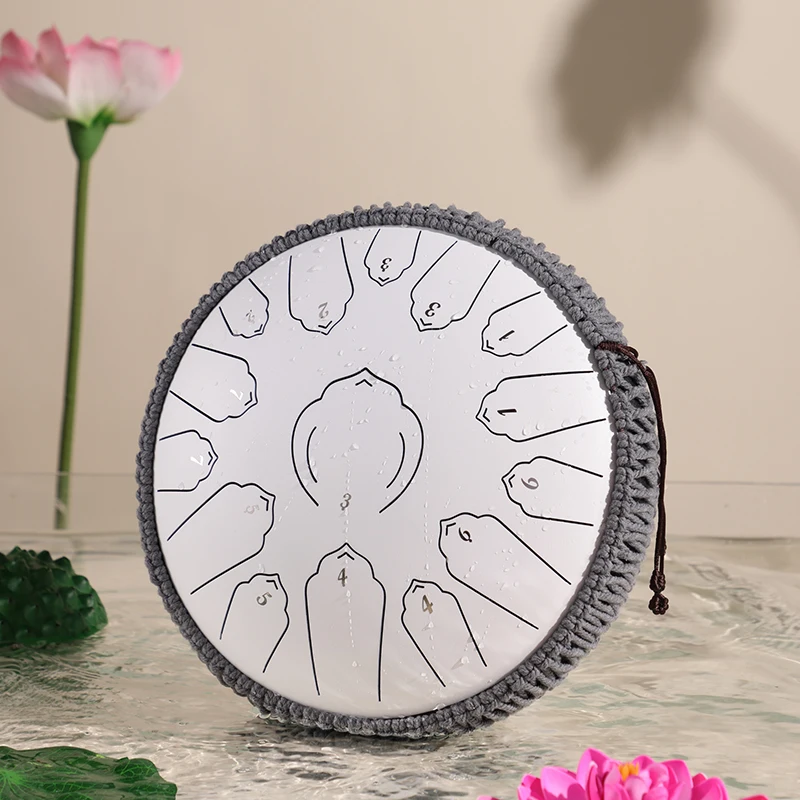 HLURU Steel Tongue Drum 15 Notes 14  Musical Instruments Handpan Tank Hand Drum Percussion Instrument With Drum Accessories