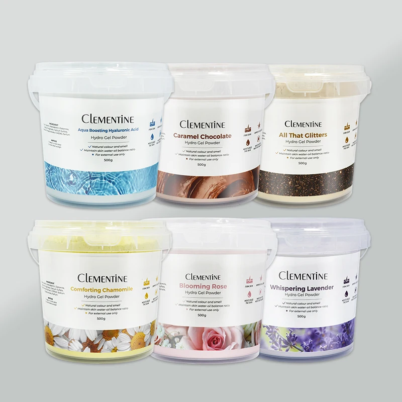 Korean natural pink clay hydrogel jely face mask acne hydrojelly facemask rose soft jelly mask powder