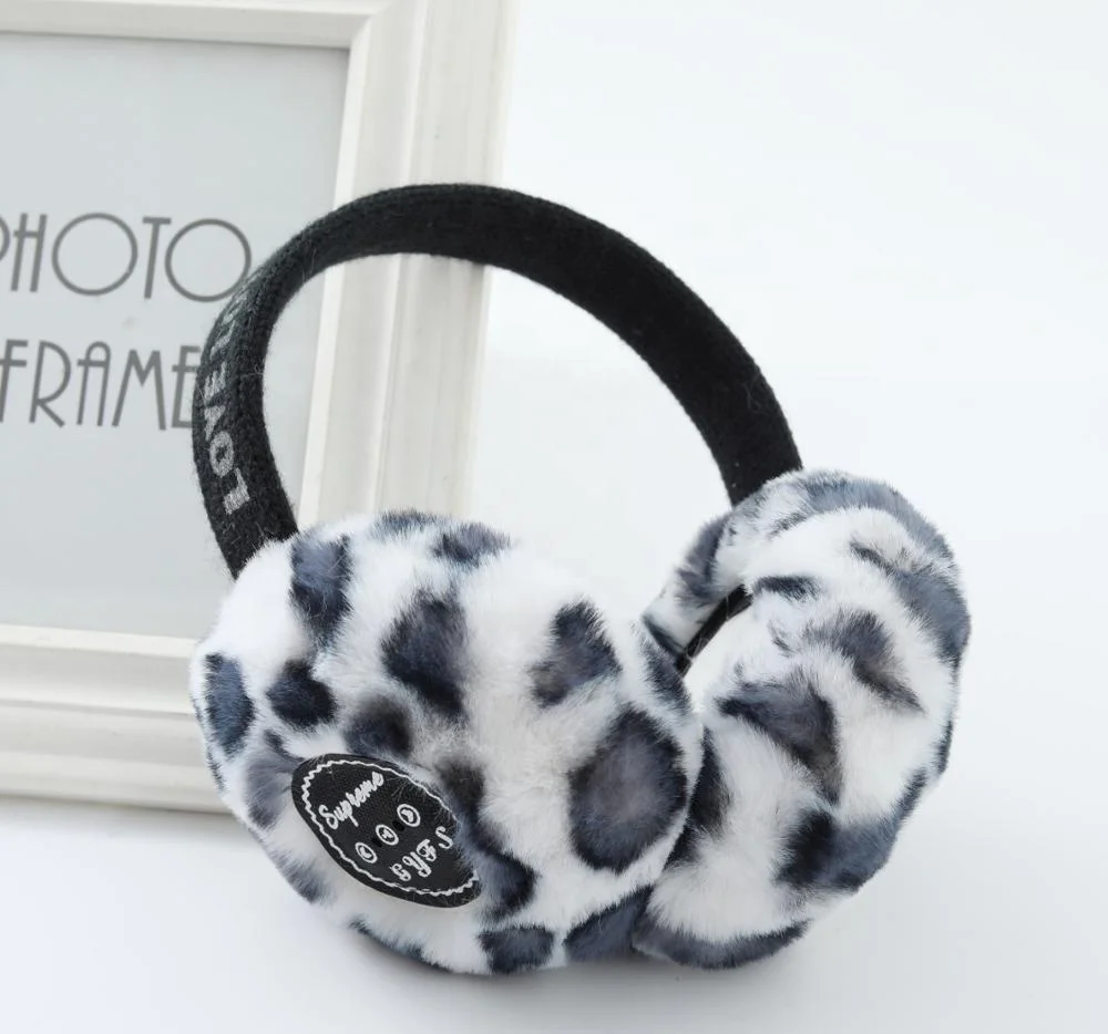 wholesales Winter leopard print fur wireless earmuff