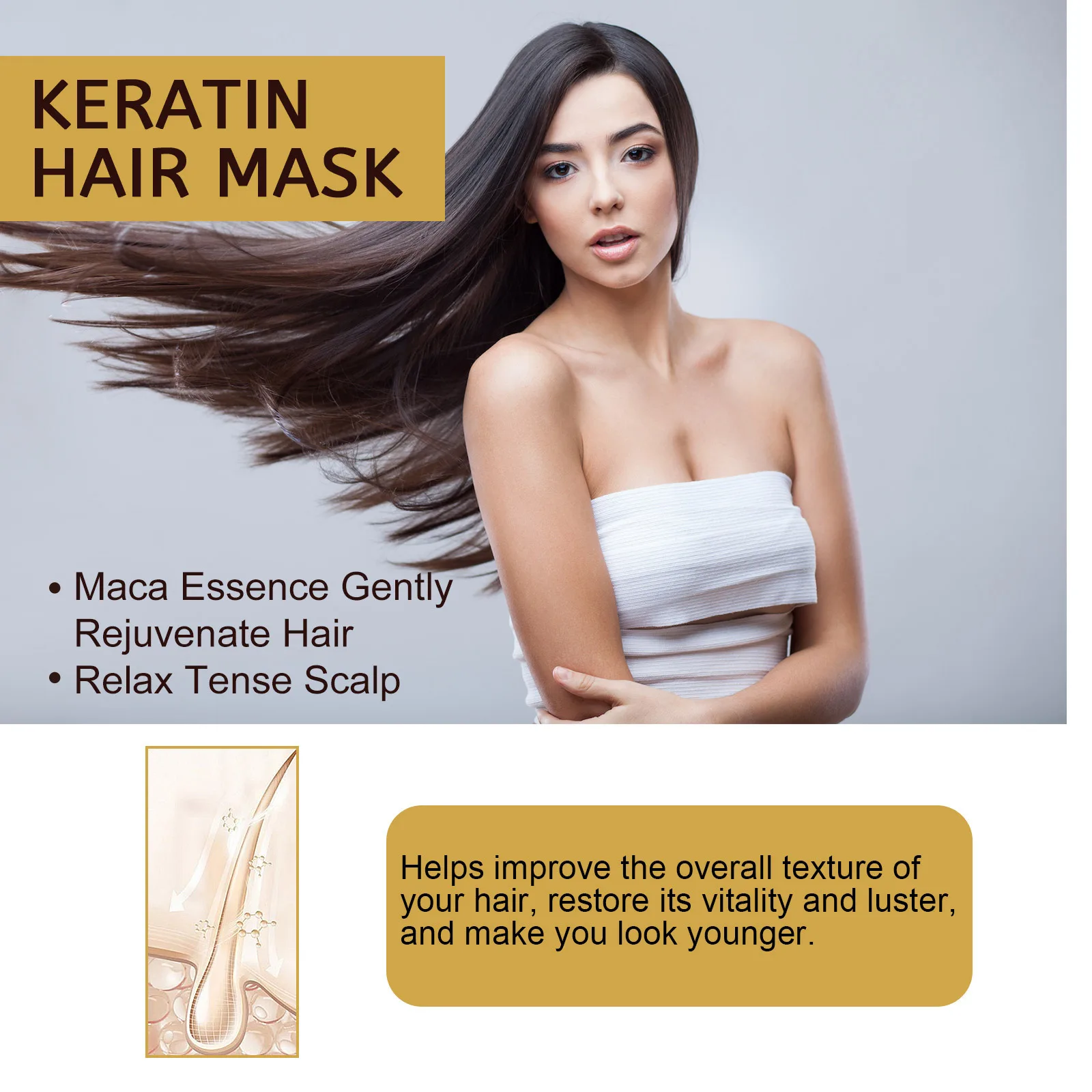 Repair Hair Mask Smooth Hair Conditioner Shine Anti-frizz Split Ends Remedy Colour Scald Damage For Ladies  Argan Oil Hair Mask