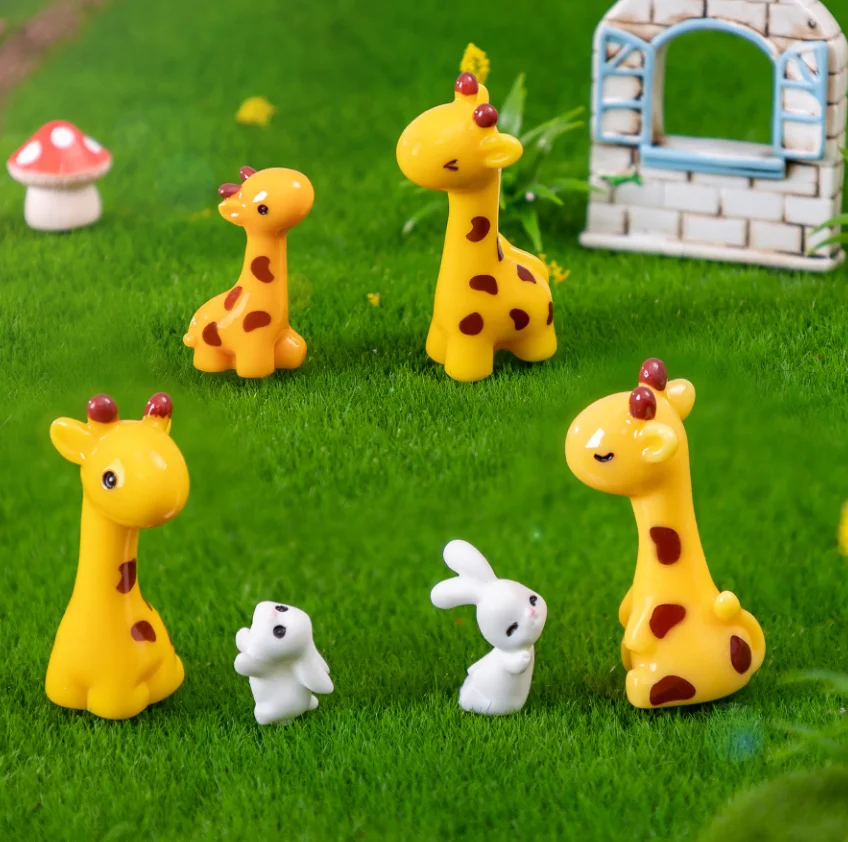 animal toys small statue nordic decoration home decor modern resin deer figurine rabbit fairy window