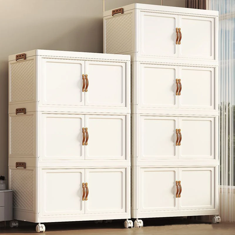 Wannuo Easy to Install 1-5 Layers Collapsible Plastic Cabinet 90/100cm Plastic Storage Drawers Portable Wardrobe
