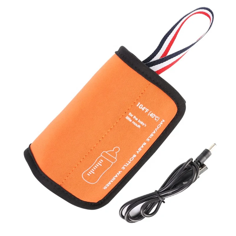 New Pattern Black Neoprene Polyester Usb Heating Baby Bottle Warmer Portable Baby Bottle Warmer