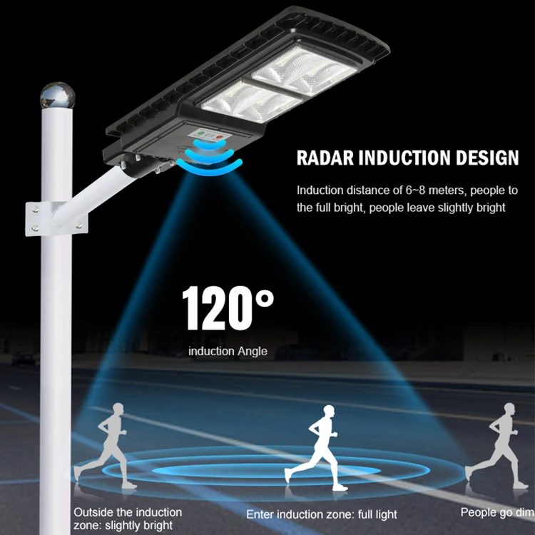 Ip66 Outdoor Waterproof 30w 60w 90w 120w Intelligent All In One Integrated Led Solar Street Lamp