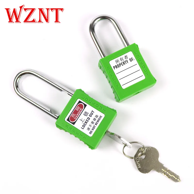 38MM Green safety lock lockout padlock with 2 unique key