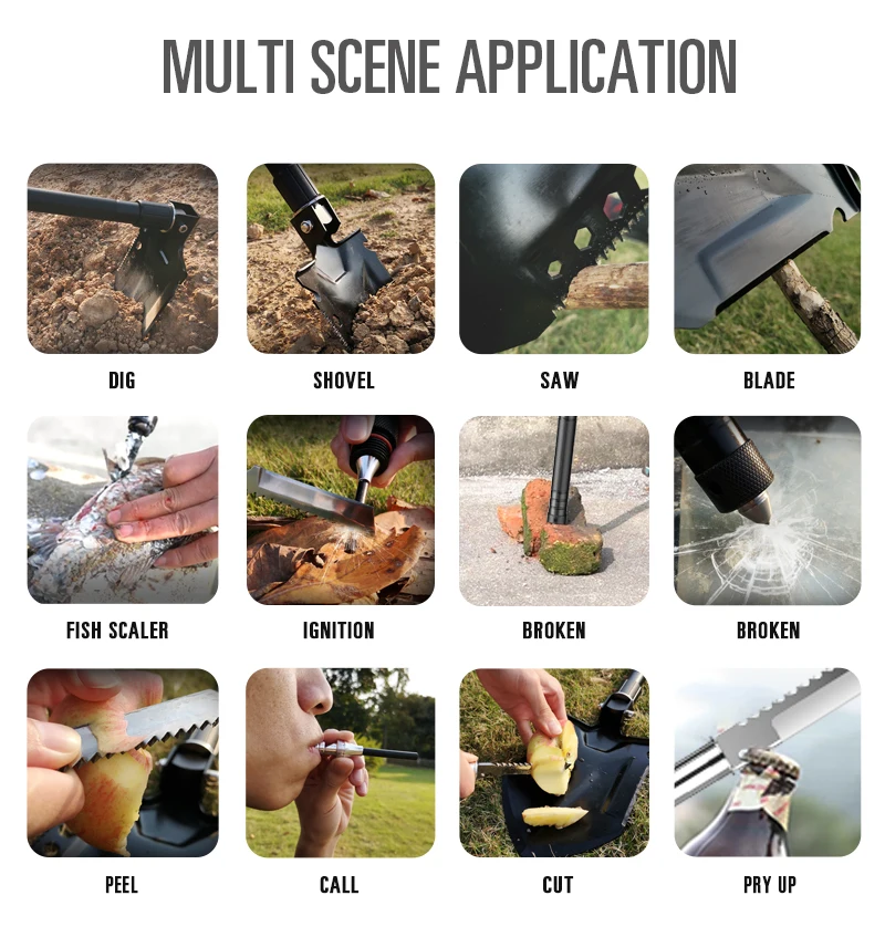 Survival Tool Portable Multi-Purpose Folding Camping Shovel