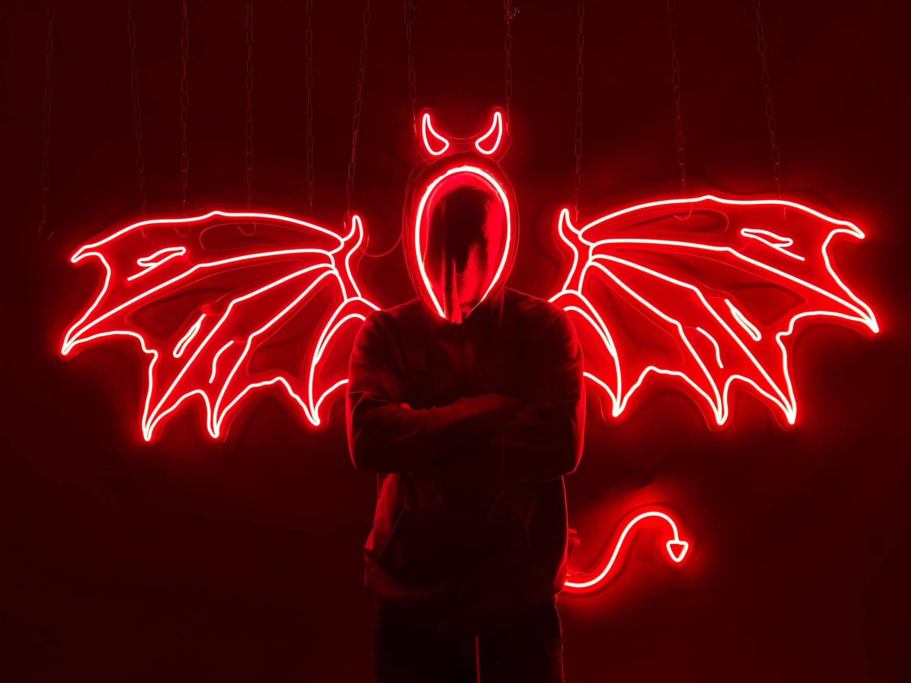 Devil Wings Neon Sign For Cosplay And Photo Halloween Angel Wings Demon Horns And Tail Custom Neon Sign Anime LED Neon Sign