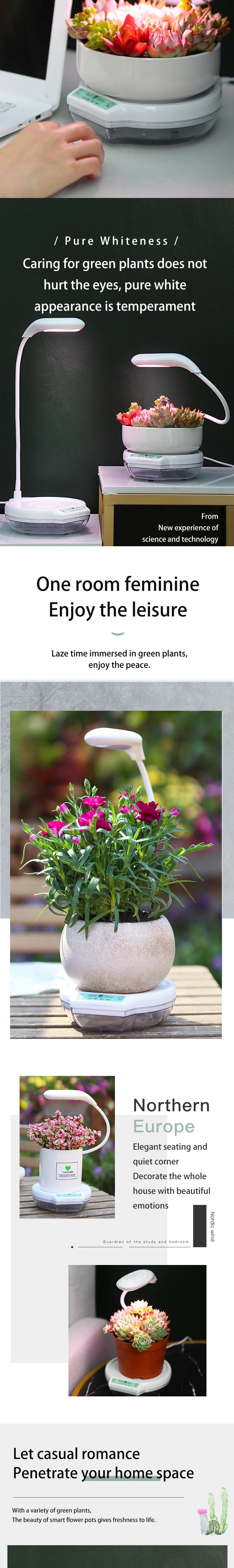 LED light plant lazy flower pot table lamp type flower pot