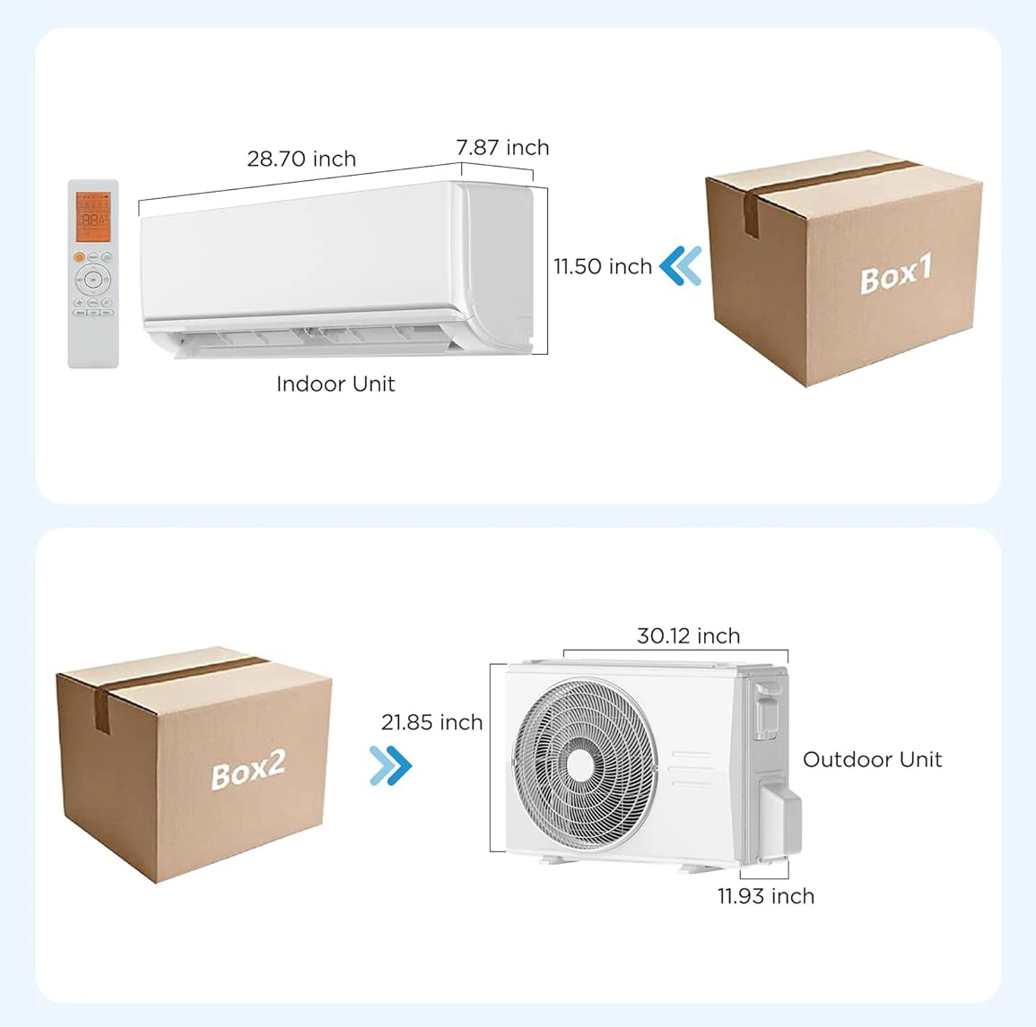 24000 BTU Mini Split AC/Heating system, 208/230V, 18.5 SEER2 Smart Control Air Conditioner