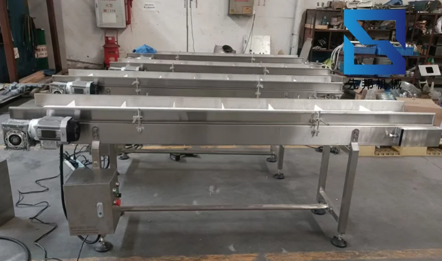 Durable 304 Stainless Steel Conveyor Cart Fresh Produce PVC Rubber Bearing Gear Engine Fruit Beverage Handling Durable Fruit Bag