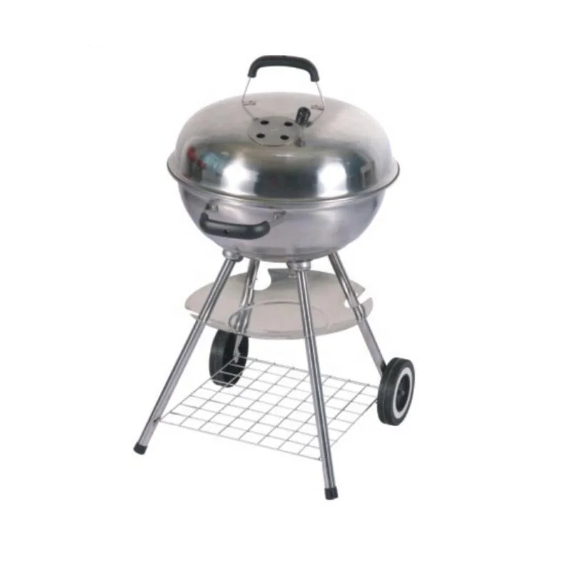 Jiashida Stainless Steel Charcoal BBQ Grill Camping Trolley Charcoal BBQ Grill Hot Sale Portable Outdoor Charcoal BBQ Grill