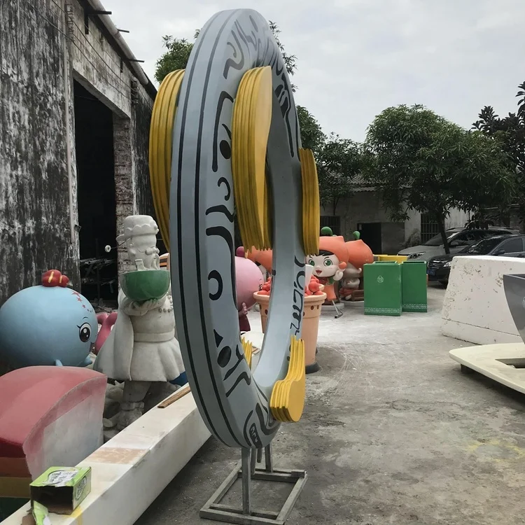 Стекловолоконное кольцо totem, золотые рыбки, круглые золотые рыбки, Художественная Скульптура, наружная Ландшафтная Скульптура по индивидуальному заказу
