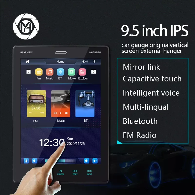 Hot sale Universal 9.5 Inch 2 Din Audioradio IPS Screen Vertical Screen Car Play  Car MP5 Player BT Mirror Link 9520C