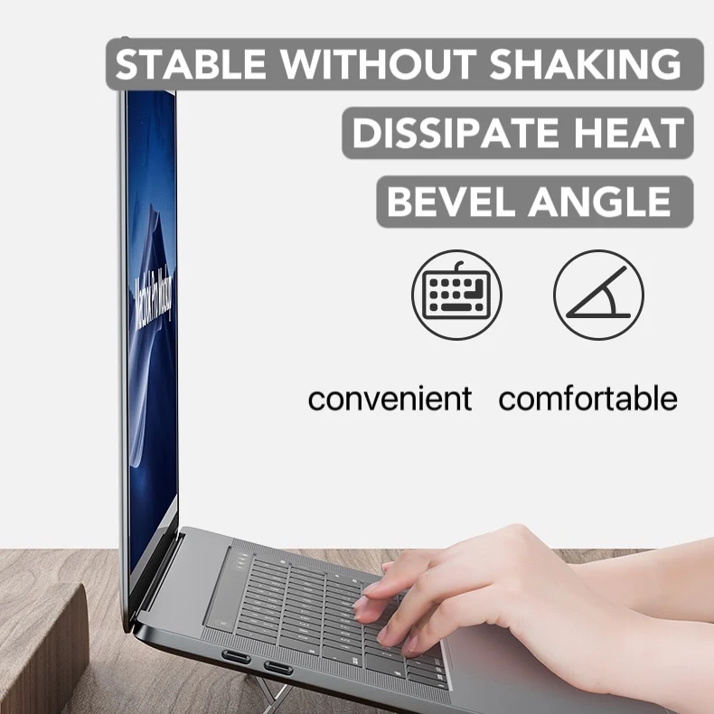 Laptop Stand 360 Rotatable Monitor Notebook Support Base Holder Portable Mount Office School Home Laptop Computer Foldable Stand