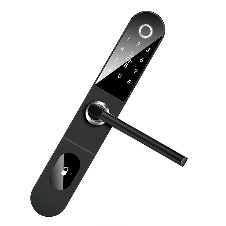 2021 Cerradura inteligente electronic Glass lock Digital Biometric Fingerprint smart locks door handle