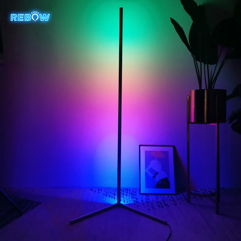  Rebow Прямая поставка декоративный стоячий Штатив для отеля гостиная rgb светодиодная Современная угловая напольная
