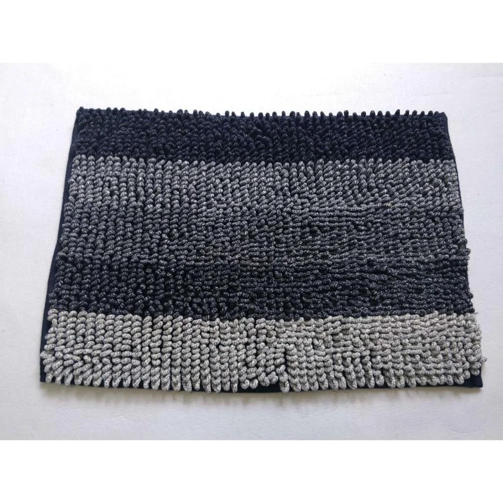 Microfibre Bathroom Mat With SEBS Anti-Slip Backing Shaggy Big Loop Chenille Mat