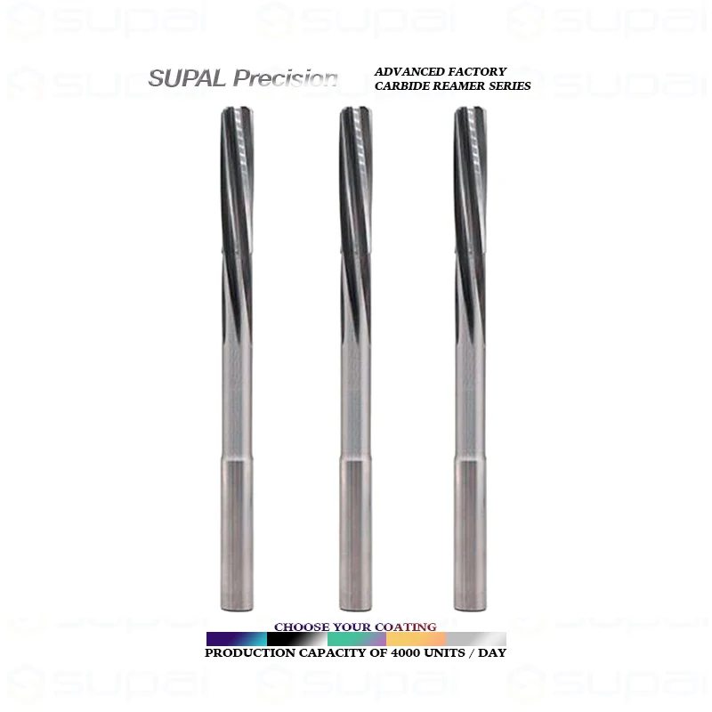 SUPAL Customized 6 Flute Spiral reamer Carbide Helical Reamer For Stainless Steel