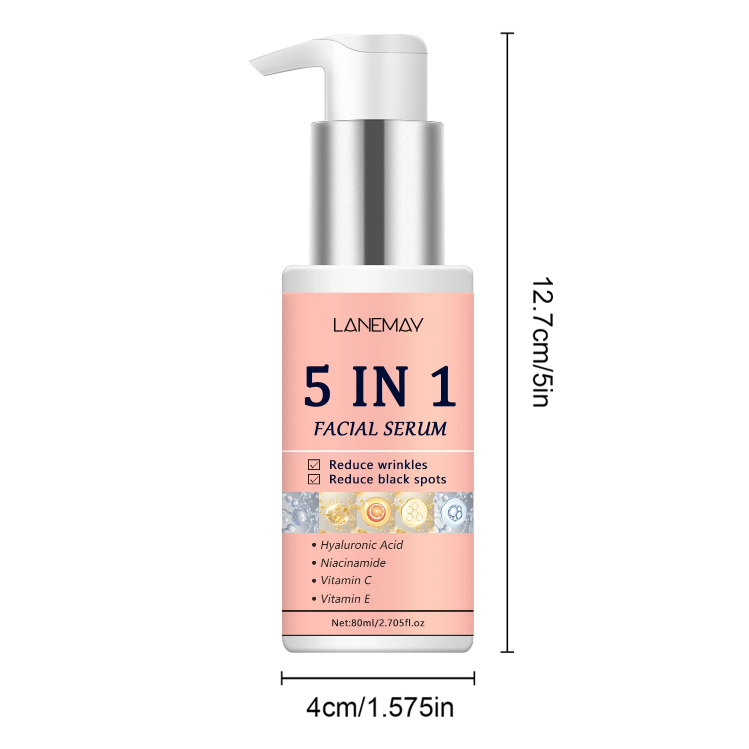 Beauty Products 5 IN 1 Anti-aging Serum Whitening Brighten Collagen Hyaluronic Acid Niacinamide Vitamin C E Serum Face Glowing