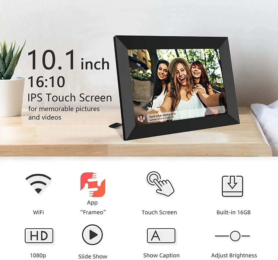 Android Wifi 10 1 дюймов цифровая фоторамка видео