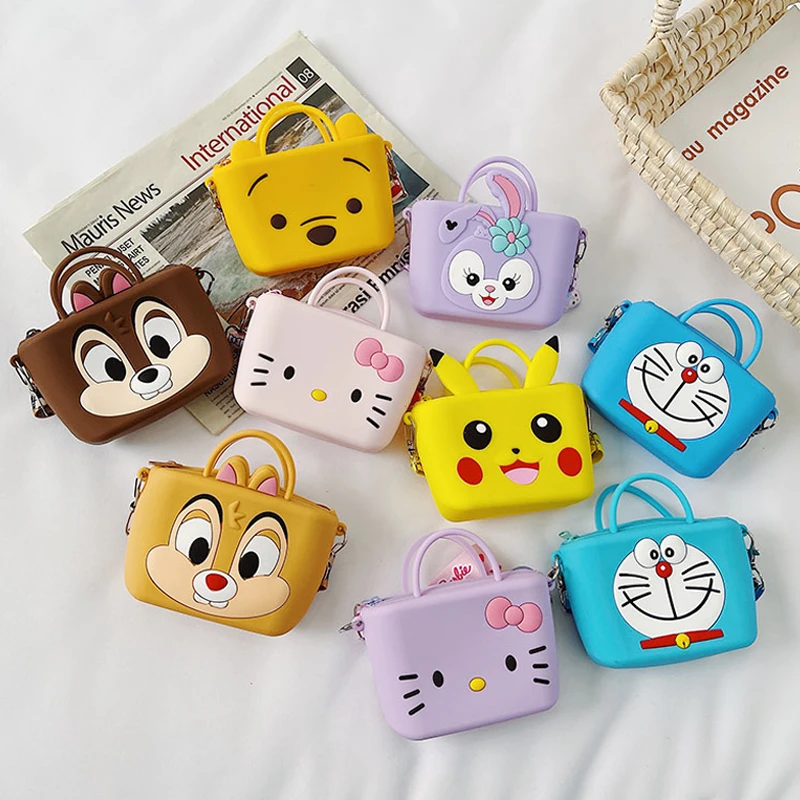 Mini Portable Cartoon Silicone Shoulder Crossbody Messenger  Bag Purse Handbag Design for Girls Kids Women Gifts