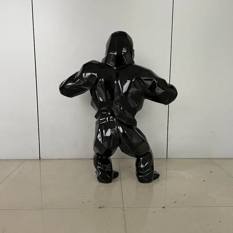 Фигурная гигантская статуя из стеклопластика с геометрическим рисунком Gorilla современное искусство размер на