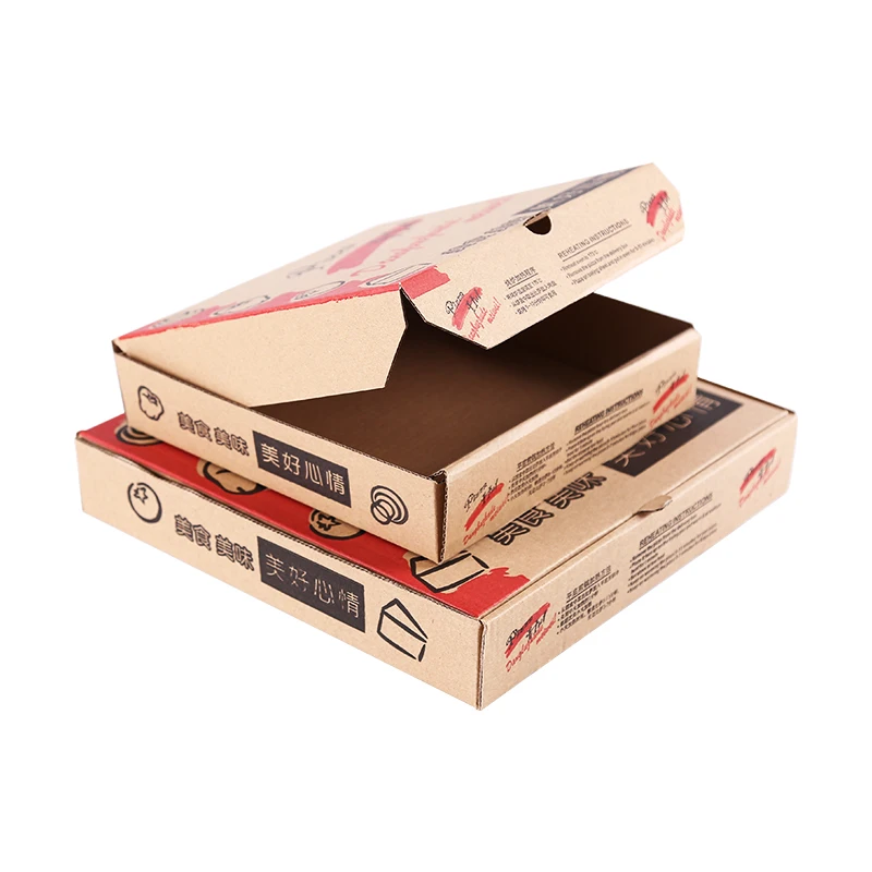 Eco-friendly custom food grade square pizza cardboard box with logo