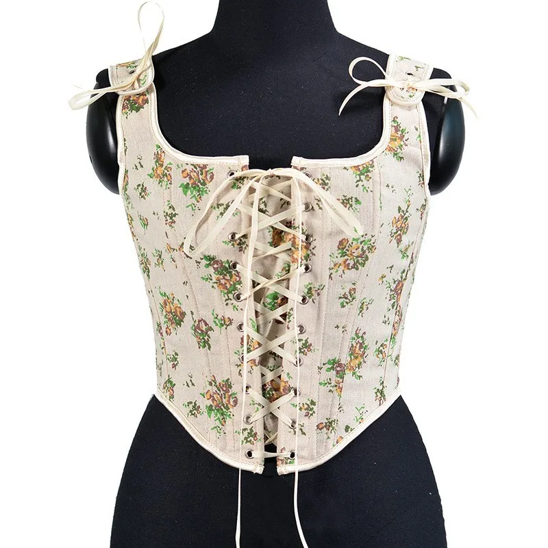 Fashion Womens Sexy Vintage Renaissance Lace Trim Corset Bustier