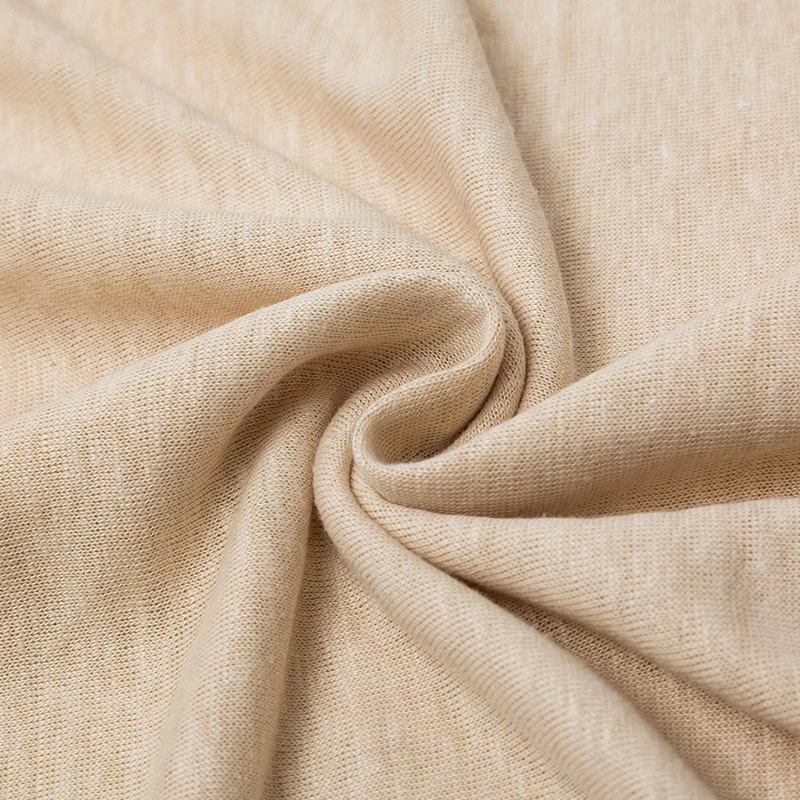 organic ribbed jersey hemp fabric eco-friendly 100% Natural Hemp Fabric Organic jersey for hemp t-shirt