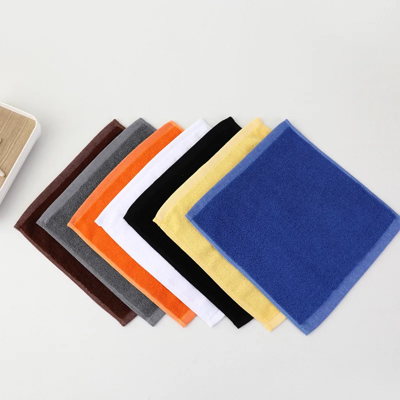 Индивидуальная оптовая продажа гостиничный ресторан школьный 100% хлопковое однотонное квадратное полотенце мягкие абсорбирующие простые подарочные полотенца для рук