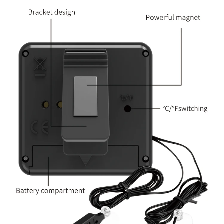 Aquarium Water Thermometer Temperature Humidity Meter for Tank Reptile with Waterproof Probe and Suction Cup