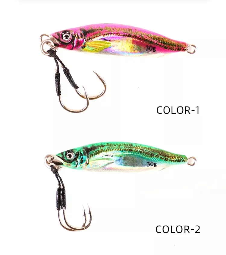 10g 20g 30g 3D Print Luminous Metal Jigging Metal Fishing Jig lure fishing