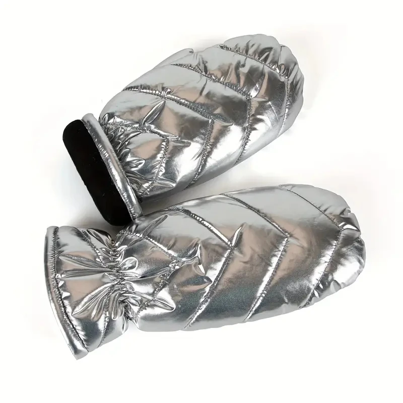 Goose Duck Down Winter Mittens Solid Color Line Embroidered Mittens Shorts Thickened Warm Down Gloves Winter Lightweight Gloves