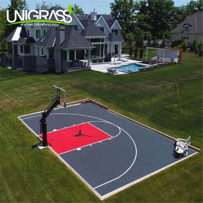 Uni Customize Pp Tile Portable Sport Court Plastic Tiles Temporary Basketball Flooring Outdoor