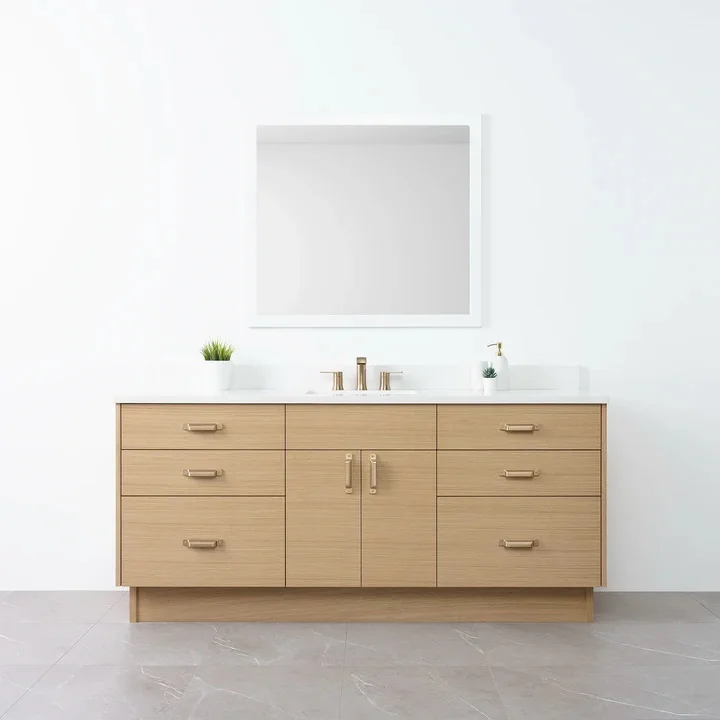 CBMmart Factory Supply Wholesale Unique Bathroom Design Vanity Cabinet With Marble Counter