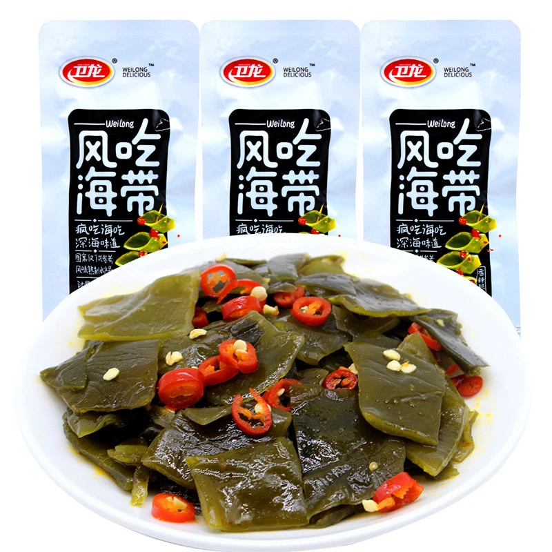 healthy snacks chinese snacks Weilong Boxed Kelp Spicy Seasoned Seaweed Snack food