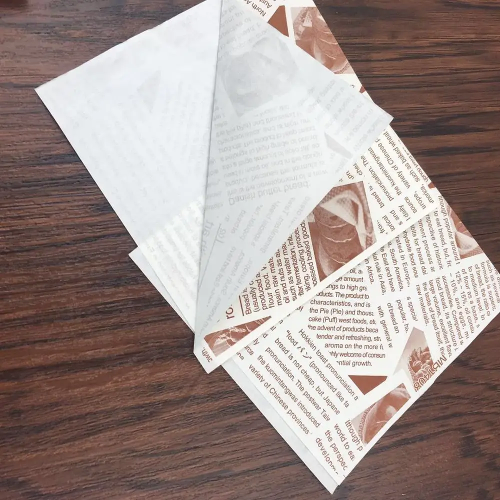 Custom wrapping paper food  paper bag greaseproof burger sleeve