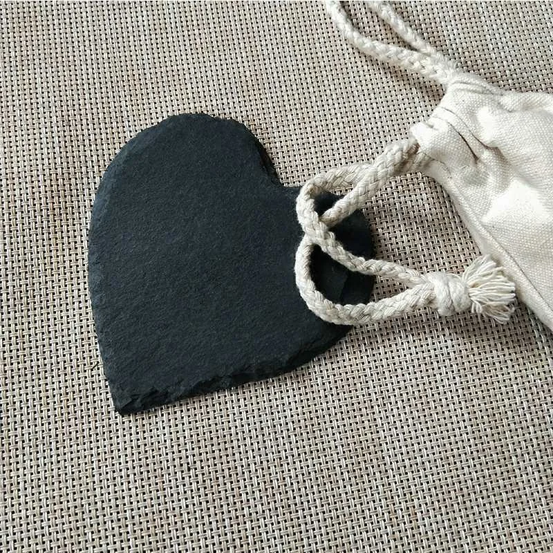 2022 Latest Design Best Selling Wholesale Round Black Natural Slate Custom Cup Coaster With Cork Mats